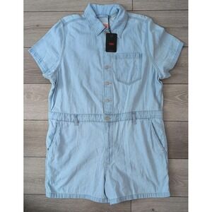 Levi's Heritage‎ Denim Romper Size XXL Light Wash A74490001 NWT